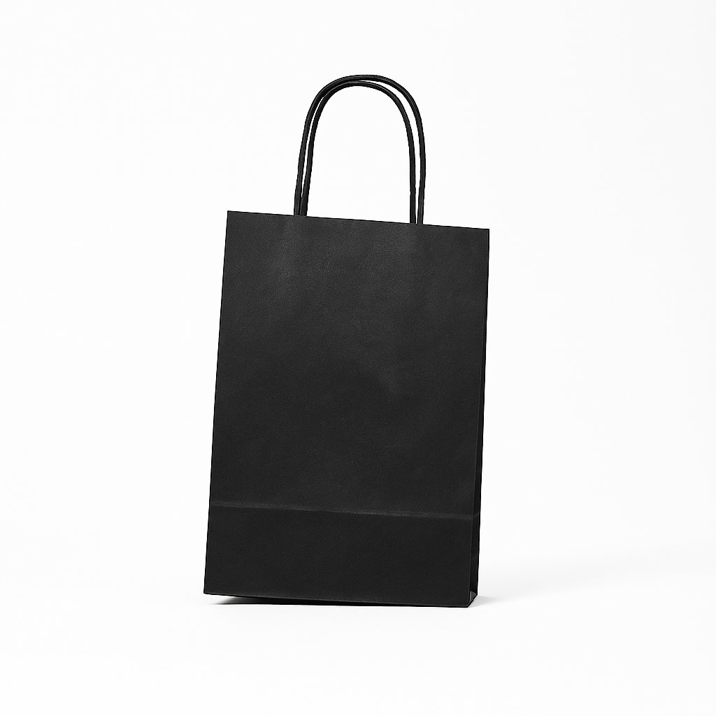 Bolsa Mini Kraft Negra (22 x 20 x 8 cm) – 100 g/m²