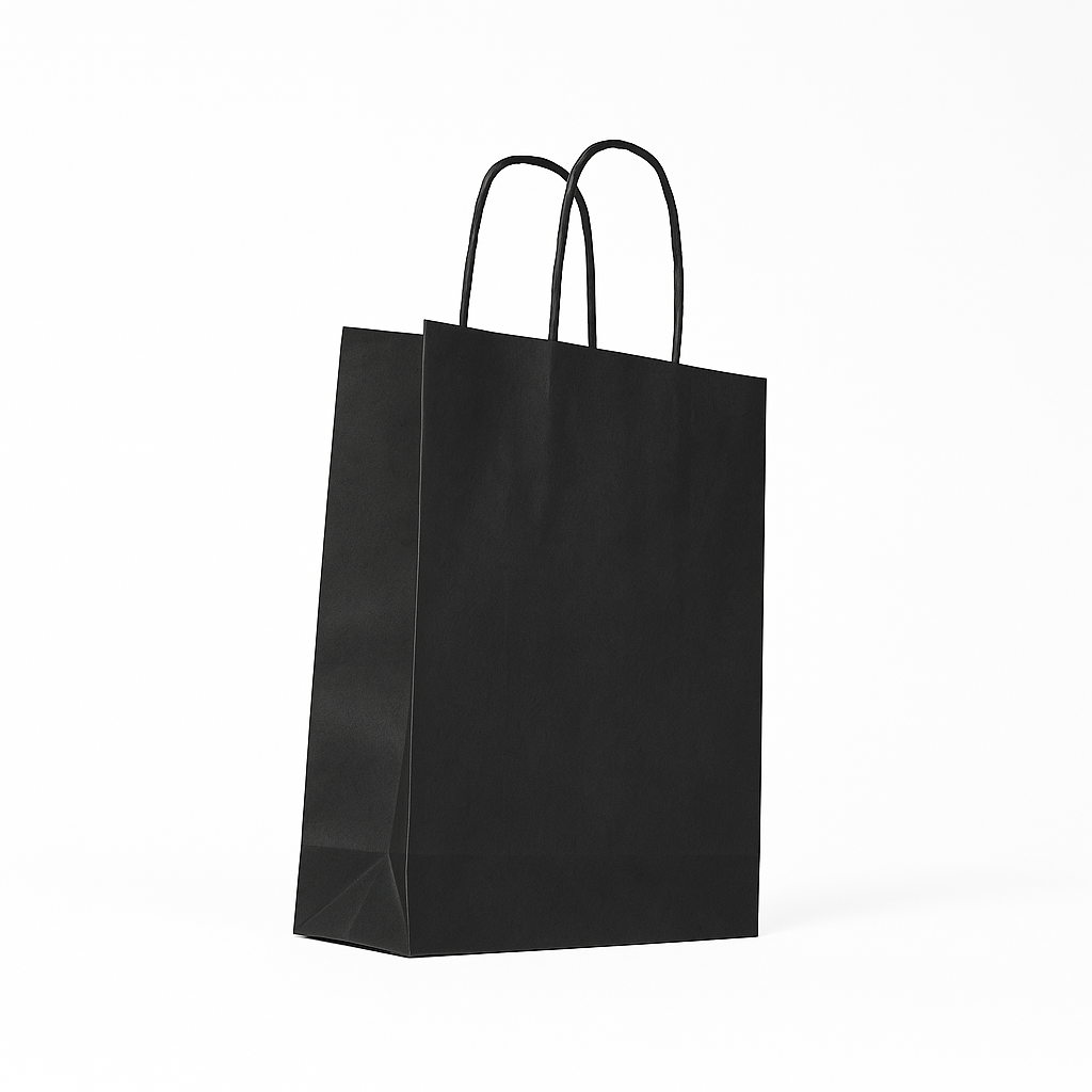 Bolsa Pequeña Kraft Negra (30 x 22 x 10 cm) – 100 g/m²
