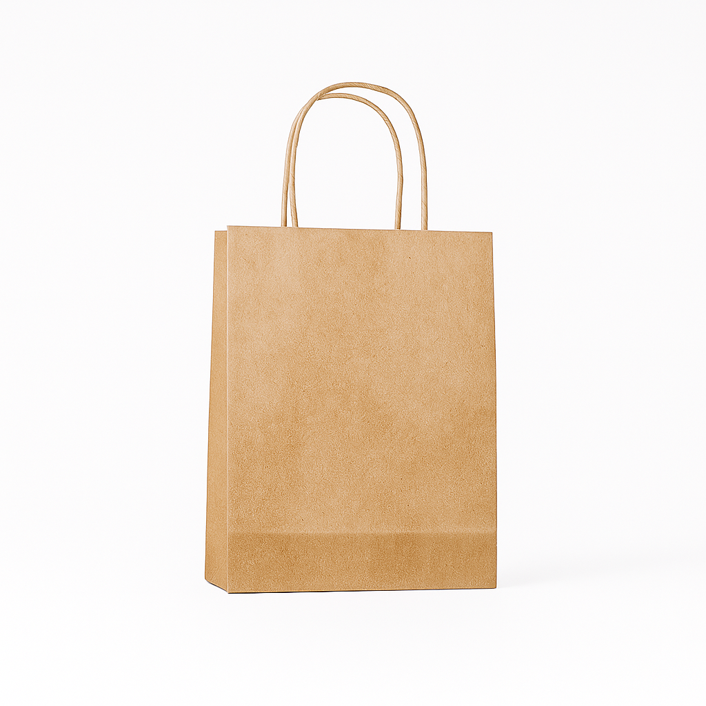 Bolsa Mini Kraft Natural (22 x 20 x 8 cm) – 100 g/m²